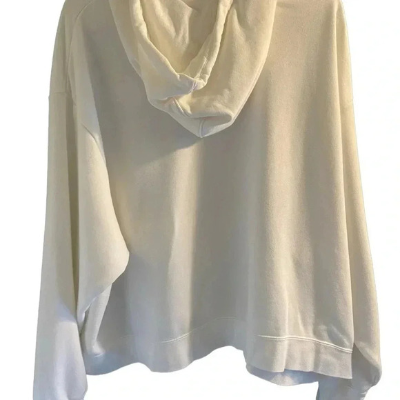 White Nike hoodie with orange/baby blue swoosh. Cropped 2X - Picture 3 of 6